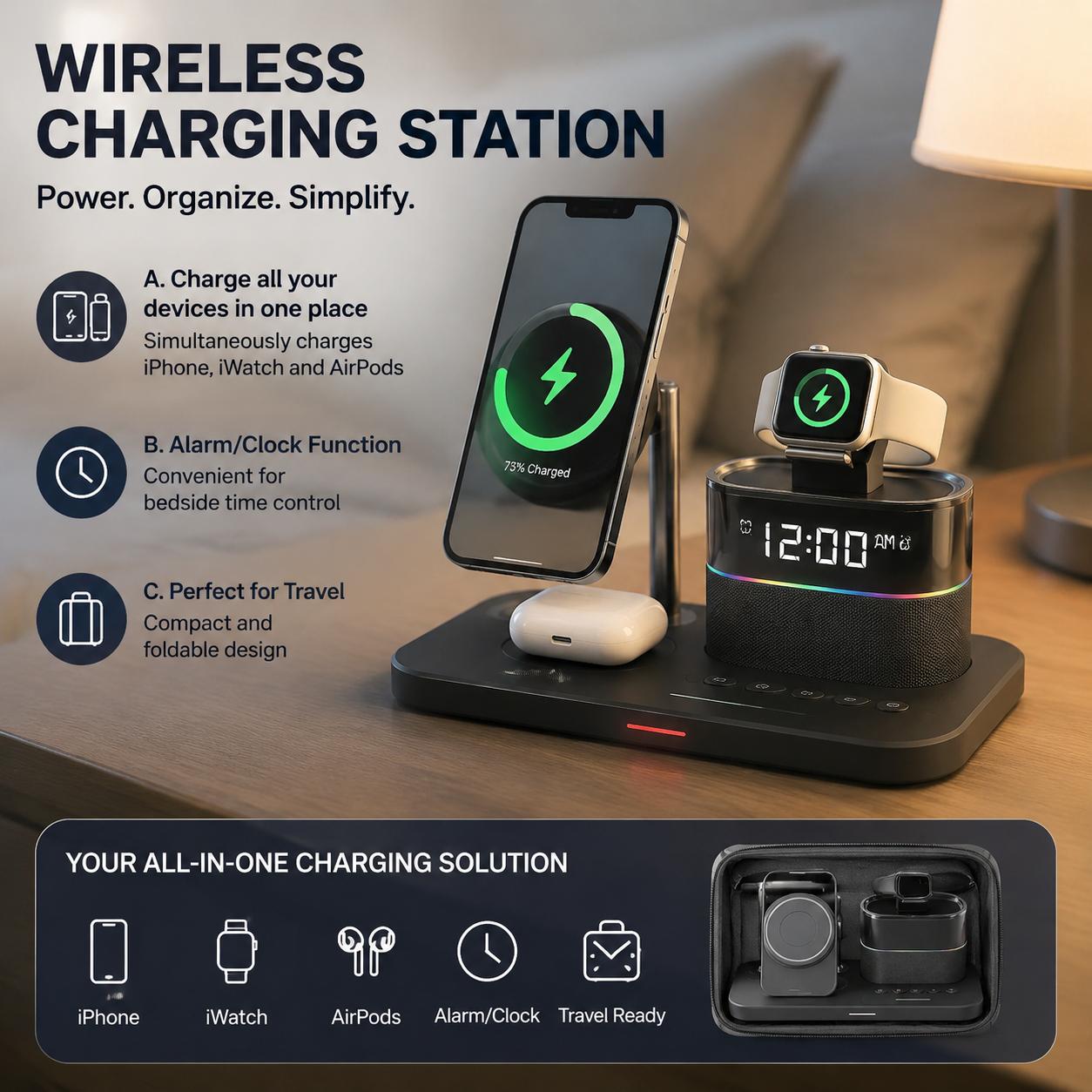 Office Technology - Magnetic Wireless Charging Station for Phone