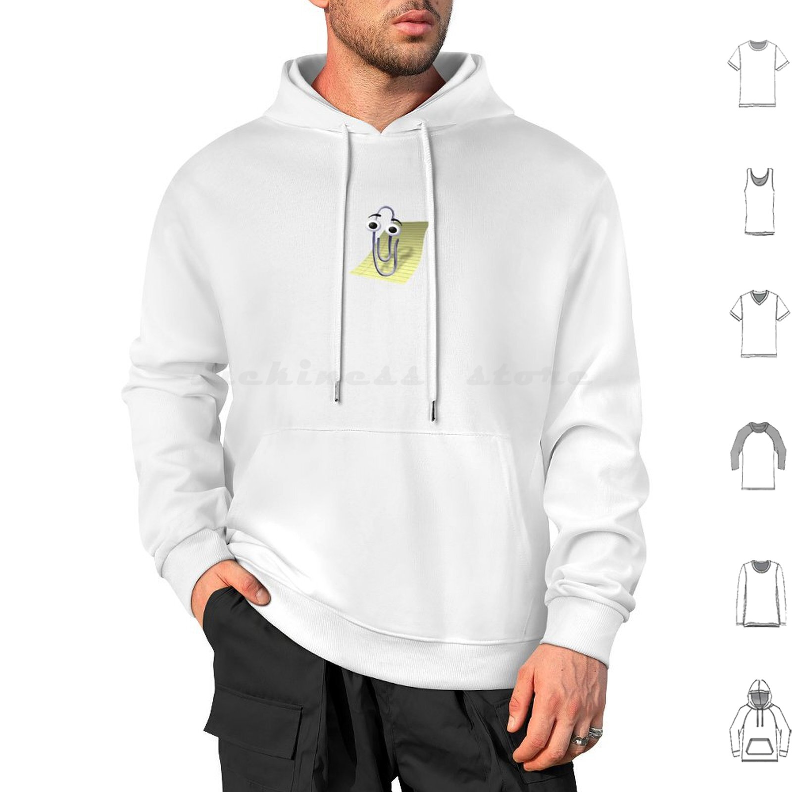 Office Tech For Men - Microsoft Clippy Office Assistant Hoodies Long
