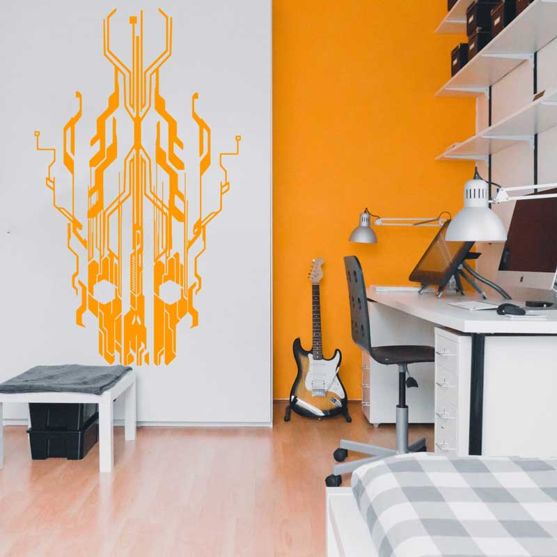 Chip Circuit Tech Skull Vinyl  - Office Tech Furniture review and price