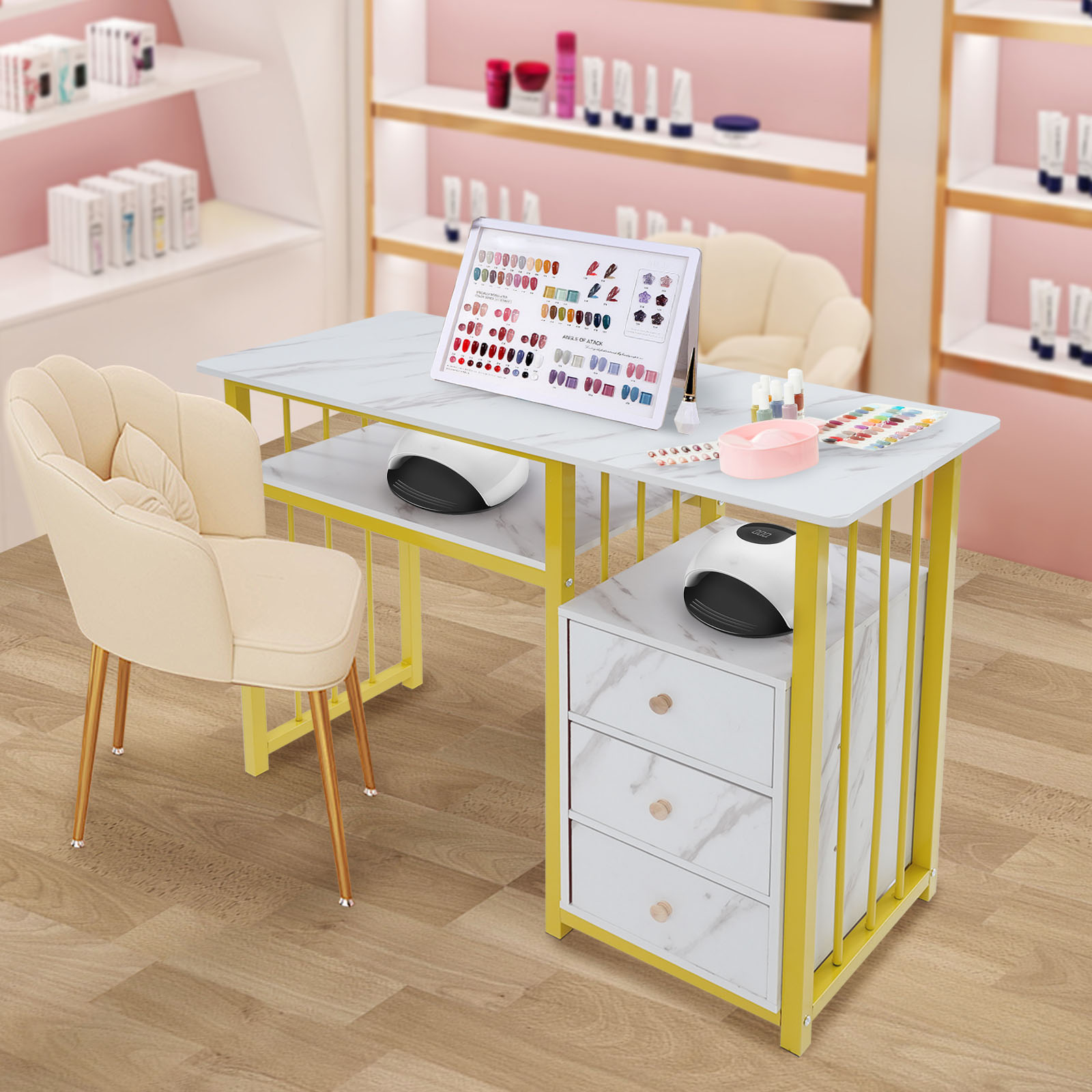 39.37×15.75×29.92 Inch Gold Na - Office Tech Furniture review and price