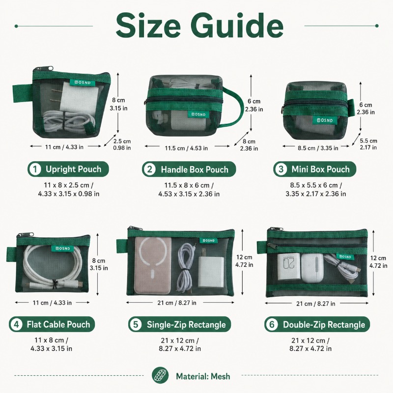 6PCS Mesh Tech Organizer Pouch - Office Tech Bag review and price