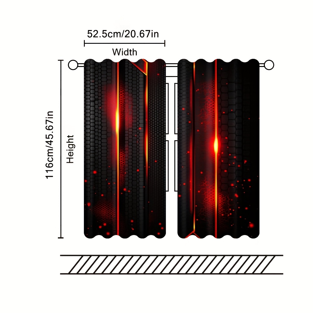 2pcs Lava Curtains Black Red C - Office Tech For Men review and price