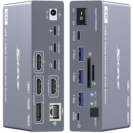 USB C KVM Switch 3 Monitors 2  - Docking Station Usb C review and price
