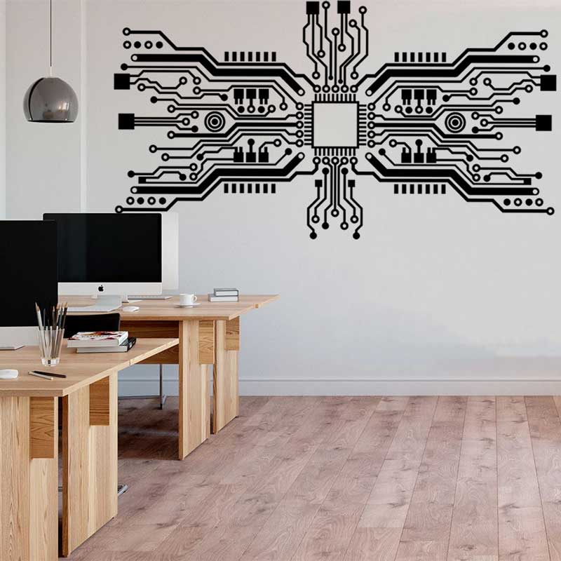 Circuit Board Chip Wall Sticke - Office Tech Furniture review and price