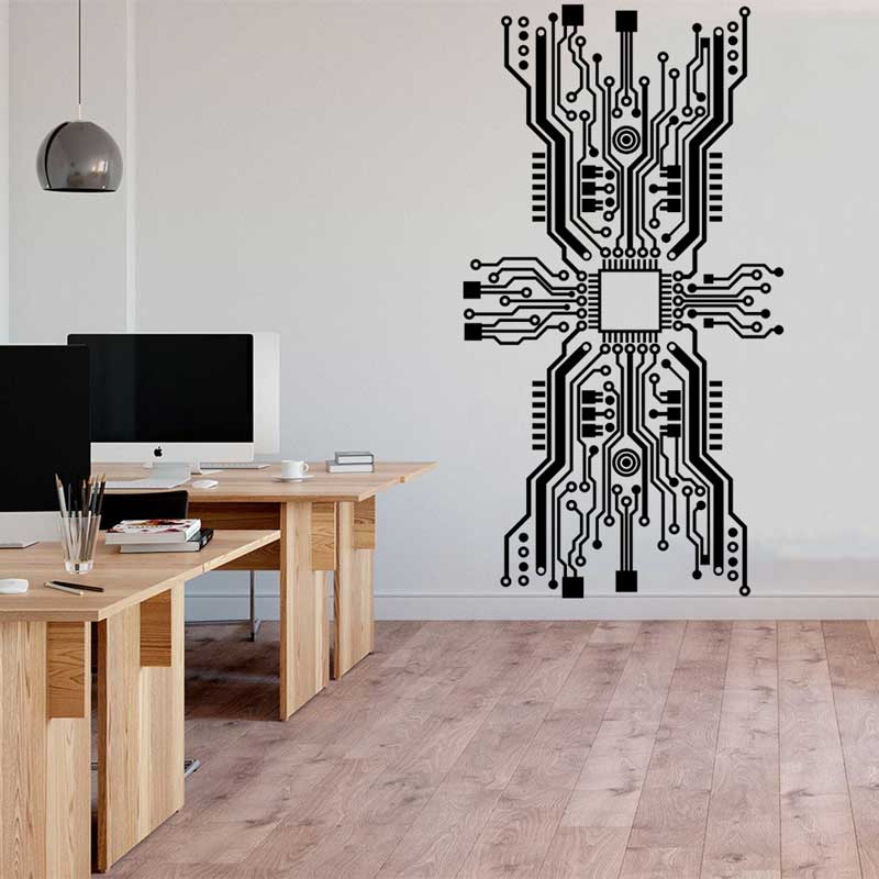Circuit Board Chip Wall Sticke - Office Tech Furniture review and price