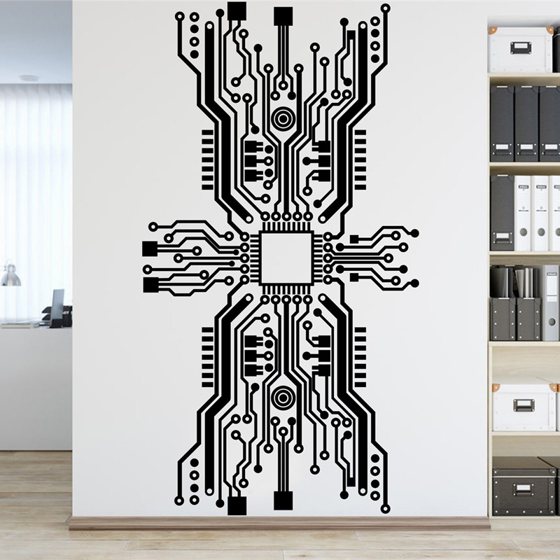 Circuit Board Chip Wall Sticke - Office Tech Furniture review and price