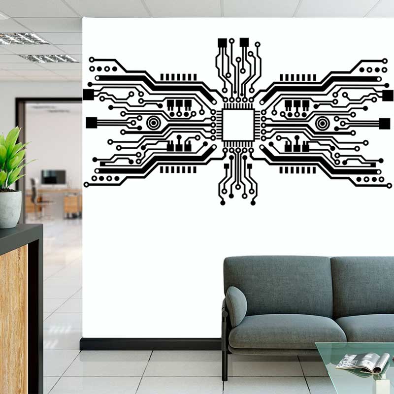 Circuit Board Chip Wall Sticke - Office Tech Furniture review and price